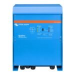 Blue Victron Energy Quattro 48V inverter/charger unit with front panel controls