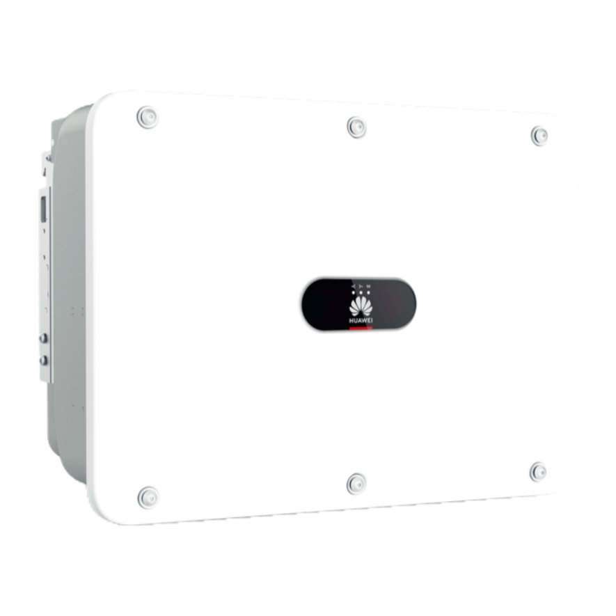White Huawei network gateway enclosure with a black rounded badge in the center.
