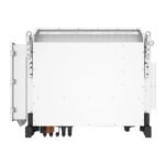 White industrial equipment enclosure with a perforated top vent and multiple bottom connector ports on black feet