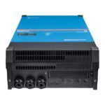 Blue and black industrial power inverter with front-panel connectors and ventilation slots
