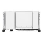 White industrial storage enclosure with three side panels and a row of connectors along the bottom edge.